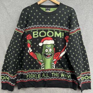 Pickle Rick Christmas Sweater Men's XXL BOOM Rick & Morty Adult Swim